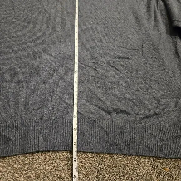 Barisal Cashmere Silk Knit Long Sleeve Polo Men 2XL Size 56 Made Italy Blue Gray